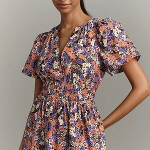 Anthropologie Purple Floral Dress